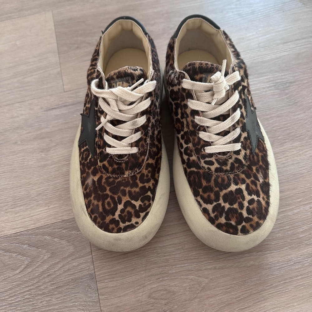 Golden goose space leopard platform sneaker